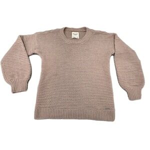 Y2K Abercrombie‎ Fitch Women's Sweater Pink-Beige Chenille Knit Oversized M